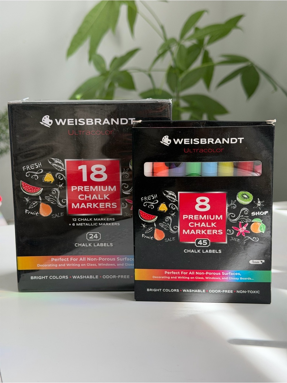 WEISBRANDT UltraColor Premium Chalk Marker Bundle – 26 Markers + 69 Chalk Labels